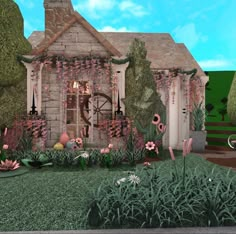 Mini Bloxburg House Exterior, Unique Bloxburg Houses Exterior, Bloxburg House Layouts 1 Story Cottage, Bloxburg Cottage Interior Ideas, Bloxburg Houses Aesthetic, Bloxburg Unique Houses, Bloxburg Home Inspo Exterior, Plant Bloxburg House, Aesthetic House Bloxburg