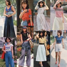 Japan 1970s Fashion, 80s Fashion Skirts, Japan 80s Fashion, Japanese 80s Fashion, 70s Japanese Fashion, 80s Asian Fashion, Retro Asian Fashion, Japan In The 80s, Asian 90s