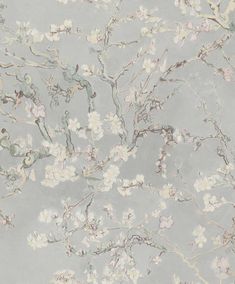 a wallpaper with white flowers on a gray background