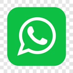 a green and white phone icon with the text whatsapp on it, transparent background