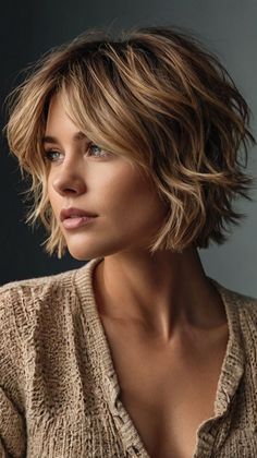 👩 Seeking a versatile hairstyle? Create the illusion of thicker hair with this Low-Maintenance Short Layered Haircut Short Layered Haircuts. Discover the perfect blow-drying technique for your hair type. Ideal for those with fine hair looking to add volume. Easy to maintain and style at home. Click for a step-by-step guide! #Low-MaintenanceShortLayeredHaircutShortLayeredHaircuts Styling Short Layered Hair, Layered Haircut Short, Short Layered Haircuts For Women, Layered Haircuts For Women, Haircuts Ideas, Layered Haircuts For Medium Hair, Choppy Bob Hairstyles, Haircut Short, Chin Length Hair