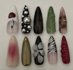 Nails Inspiration Grunge, Grunge Nail Art, Practice Nails, Edgy Nails, Grunge Nails, Classy Acrylic Nails, Nail Art Inspo, Nails Only, Press Ons