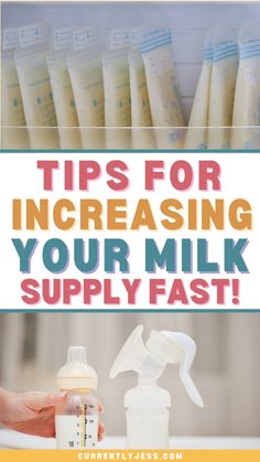 baby bottles with the words tips for increasing your milk supply fast