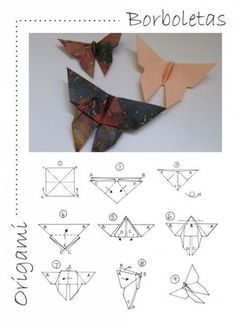 an origami bird is shown with instructions to make it