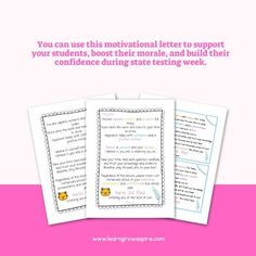 three sheets of paper with the words you can use this motivation letter to support students