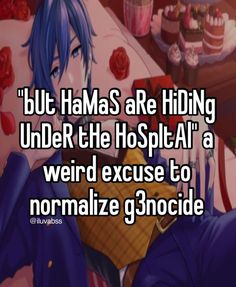 an anime character sitting in bed with the caption, but hams are hiding under the hospital