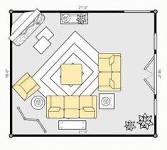 a drawing of a living room with couches and chairs