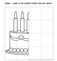 a birthday cake with candles on it is cut out to be used as a coloring page