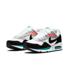 Nike Womens WMNS Air Max Correlate White Black New Green 511417-136 Nike Force One, Womens Nike Sneakers, Nike Air Max Correlate, Zapatillas Nike Air Max, Nike Tenis, Airmax Nike, Nike Stefan Janoski, Air Max Nike, Nike Max