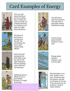 the card examples of energy are shown in this graphic, which shows how to use them