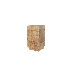 a small wooden box sitting on top of a white surface