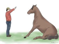 a man standing next to a brown horse