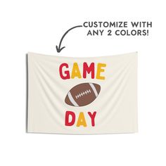 a football themed banner with the words game day and an image of a football on it