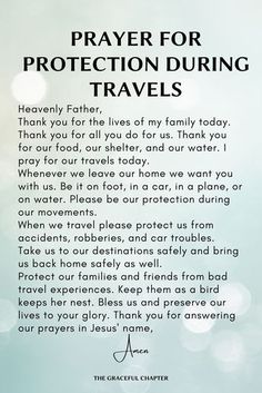 the prayer for protection during travels