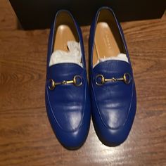 Box And Duster Included. Great Deal. Fw 2018-2019 Gucci Loafer Blue, Gucci Jordaan, Horsebit Loafers, Loafers Women, Shoes Gucci, Gucci Shoes, Flat Shoes Women, Loafer Flats, Shoes Flats