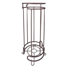 a metal stand with two circular sections on the top and one round section at the bottom