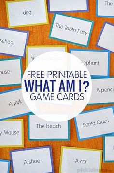 free printable what am i game cards