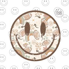 an image of a smiley face with many different faces on it's surface, and the