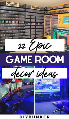 some video game room decor ideas with text overlay