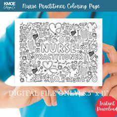 a nurse holding up a card with the words nurse practioner on it