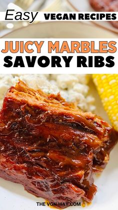 juicy marbles savory ribs with corn on the cob