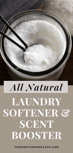 an image of laundry softener and scent booster with text overlay that reads, all natural