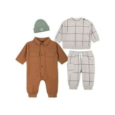 Youll love our Little Star Organic 4 Pc Gift Set. The set includes 1 coverall, 1 long sleeve fleece sweatshirt, 1 pair of fleece pants with a side pocket, 1 thermal waffle infant beanie with patch. Cute and cozy. Made with the purest organic cotton on the planet, in a GOTS and Oeko-Tex Certified facility. Key Features: Size: 24 Months.  Color: Brown.  Gender: male. Boho Baby Boy Outfits, 3-6 Month Baby Boy Clothes, Infant Boy Fashion, Infant Boy Outfits, Baby Boy Style, Boho Baby Boy, Infant Beanie, Baby Boy Fall Outfits