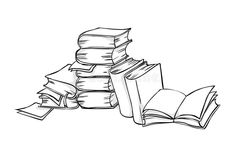 a stack of books on a white background