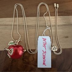 Brand New With Tags Ava Core, Coquette Necklace, Apple Necklace, Accessory Inspo, Bead Ideas, Thrift Finds, Jewelry Essentials, Funky Jewelry, Betsey Johnson Jewelry