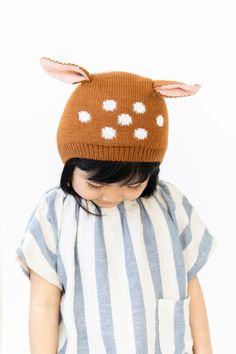 KNIT FAWN HAT – PEPPERKIDS Cute Warm Beanie One Size Fits Most, Cute Warm Beanie, One Size Fits Most, Cute One Size Beanie, Cute Warm Hats One Size, Cute One Size Fits Most Beanie, Playful Brown Winter Hat, Playful Brown Hat, One Size Fits Most, Cute Cotton Hat, One Size Fits All, Cute Cotton Hat One Size