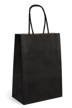 a black shopping bag on a white background