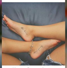 two people with matching tattoos on their feet are sitting next to each other and the caption reads, i love you so much