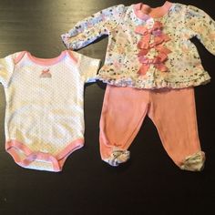 Perfect Condition. Washed, But Never Worn. Three Piece Set Includes Short Sleeved Onesie, Snap Up Long Sleeved Shirt, And Footed Pants. A Wonderful Option For Easter. Open To Offers! Spring Playtime Orange Sets, Cute Pink Playtime Sets, Cute Pink Sets For Spring, 3 Piece Outfit, Long Sleeved Shirt, Future Baby, Three Piece, Matching Sets, 3 Piece