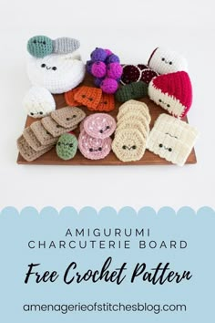 crochet amigurmi character board with free crochet pattern on it