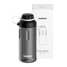 the boobler tritann bottle is in front of a box with its lid open