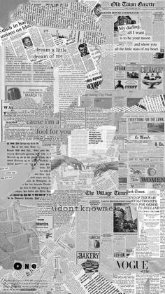 an old newspaper with many different types of newspapers on it