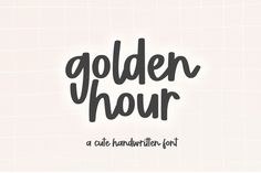 the golden hour handwritten font is displayed on a white background with black letters and dots