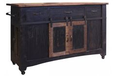 Bayshore Kitchen Island - 39" — Crafters and Weavers Cabin Kitchen Remodel, Craftsmen Kitchen, Kitchen Island On Casters, Basement Kitchen Ideas, Kitchen Island Furniture, Island Furniture, Industrial Kitchen Island, Cottage Kitchen Design, Grey Kitchen Island