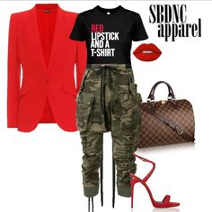 Afrikaanse Mode, Camo Fashion, Popular Shirt, Moda Chic, Camo Pants, Red Blazer, Classy Outfits, Chic Outfits, Casual Chic