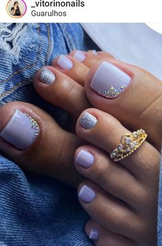 Purple Toe Nails, Nail Inspo Nail Art, Nail Polish Ideas, Pedicure Nail Designs