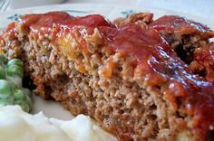 meatloaf and mashed potatoes on a plate