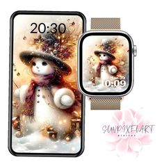 Snowman Iphone Wallpaper, Christmas Apple Watch Face, Snowman Wallpaper, Apple Watch Face, Apple Watch 1, Winter Background, Luxury Christmas