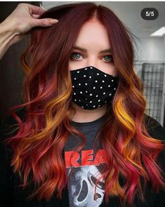 Fall 2023 Hair Color Trends, Red And Purple Hair, Halloween Hair Color Ideas, Fire Hair Color, Halloween Hair Color, Pulp Riot Hair Color, Inner Witch, Vivid Hair Color, Pulp Riot Hair