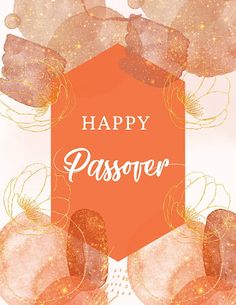 a happy passover card with pink flowers