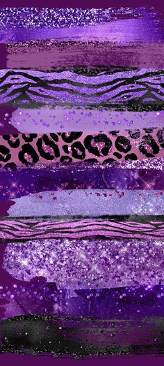 an abstract painting with purple, black and white stripes in the center is a zebra print