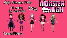 the monster high dolls are all wearing different outfits