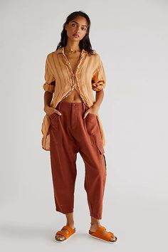 Bay To Breakers Pants | Free People Slouchy Pants, Free People Bodysuit, Yoga Outfit, People Brand, Boho Pants, Yoga Pants Outfit, Free People Pants, Boho Clothing, Casual Wardrobe