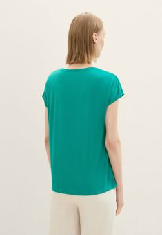 TOM TAILOR DENIM FLUENT - T-Shirt basic - jade green Jade, Turquoise, T Shirt