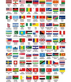 the world's flags and their names