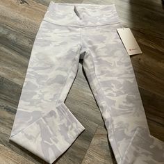 Brand New With Tags. Color Is White Camo White Camo Lululemon Leggings, Lululemon Leggings Camo, Lulumelon Camo Leggings, Black Camo Lulu Leggings, Camo Lululemon Leggings, White Camo Leggings, Lululemon Tights, Flare Yoga Pants, Lululemon Align Pant